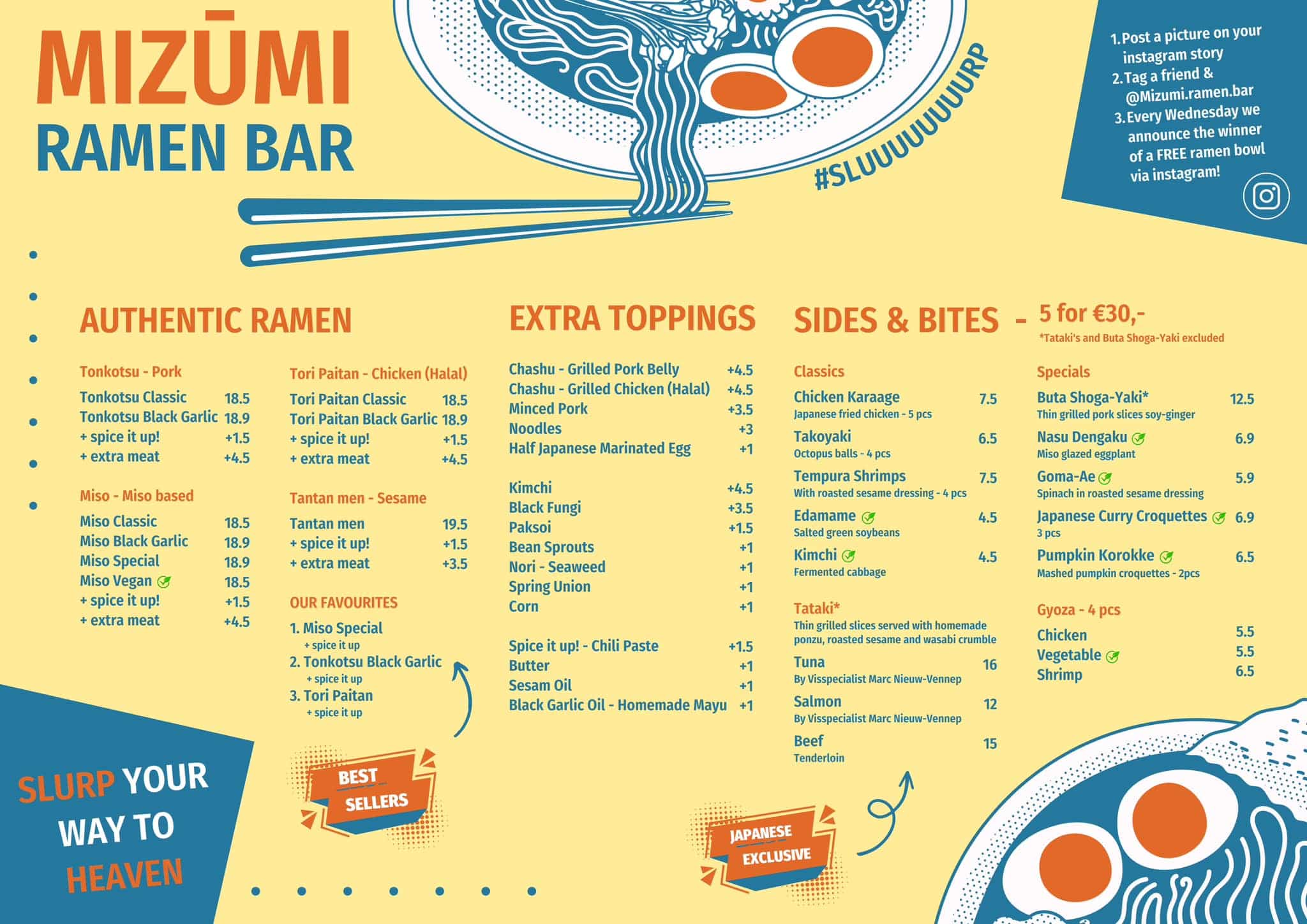 menu Mizumi Ramen bar